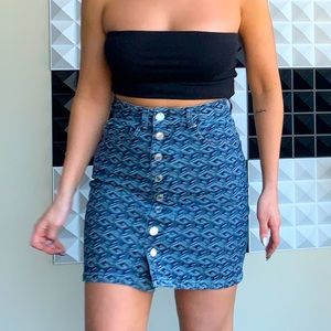 NWOT GUESS High Waist Denim Mini Skirt Cube